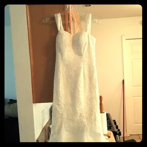 White floral custom wedding dress